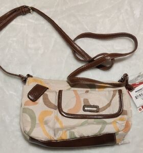 Rosetti Cream and Brown Crossbody Bag with Adjustable Strap